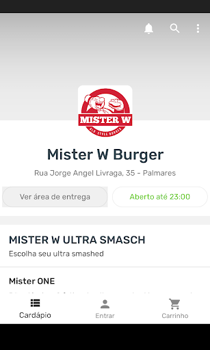 Android application Mister W Burger screenshort
