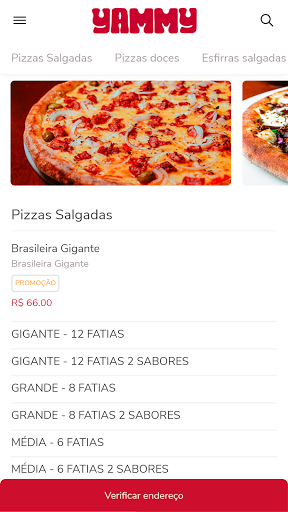 Android application Yammy Pizza screenshort