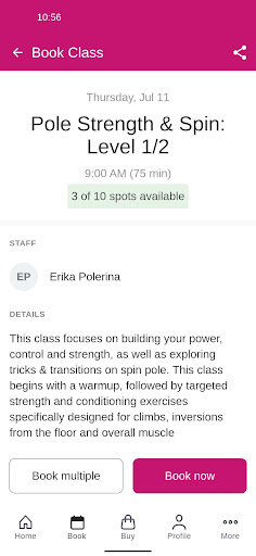 Luscious Maven Pole Studio Screen 3