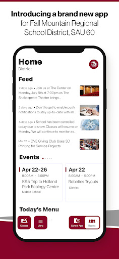 Android application Fall Mountain Regional Schools screenshort