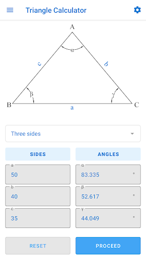 Triangle Calculator Screen 2
