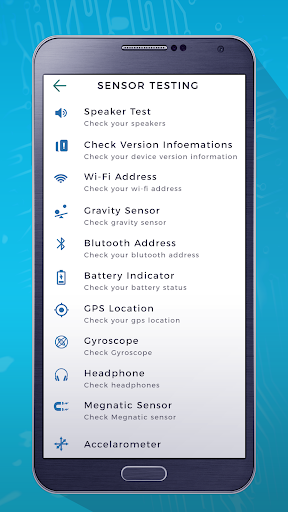 Sensor Test Toolbox Screen 2