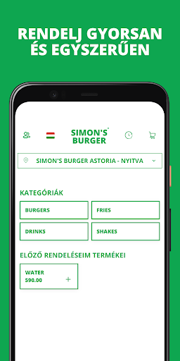 Android application Simon's Burger screenshort