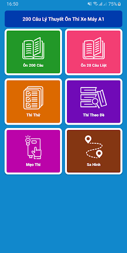 Android application 200 Cau On Thi Bang Lai Xe A1 screenshort