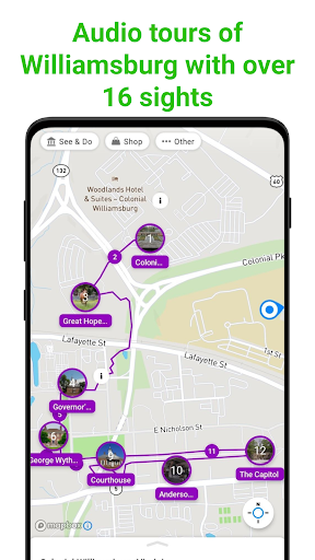 Android application Williamsburg SmartGuide screenshort