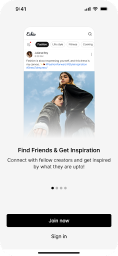 Android application Echio - Join to Influence screenshort