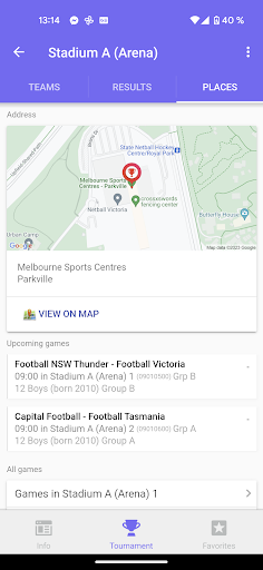 Android application National Futsal Championships screenshort