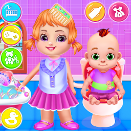 쌍둥이 아기 보육 게임 아이콘 이미지