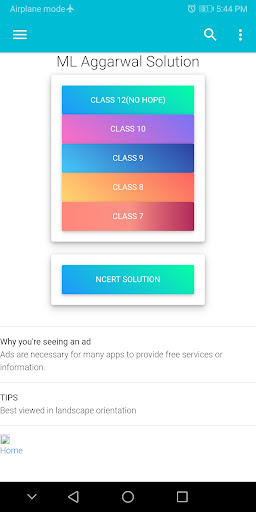 Android application ML Aggarwal Solution screenshort