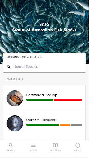Android application SAFS – Sustainable Fish Stocks screenshort
