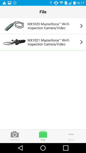 Screenshot of Masterforce Inspection Camera