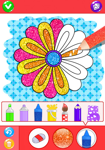 Glitter Flowers Coloring Book