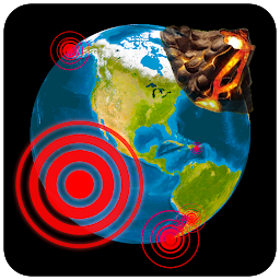 Ikoonprent 3D Earthquakes Map & Volcanoes
