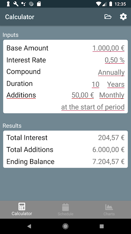 Cic - Compound Interest Calcul - 1.0 - (Android)