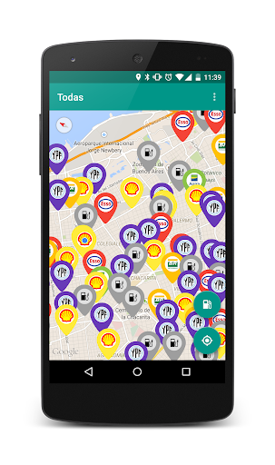 Android application Estaciones de Servicio screenshort