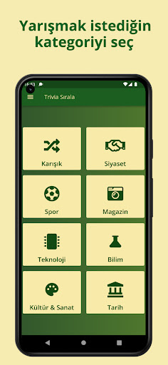 Android application Trivia Sırala screenshort