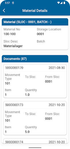 Unvired Inventory Manager-SAP Screen 3