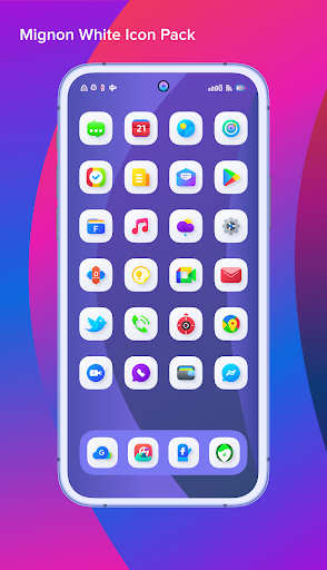 Android application Mignon White Icon Pack screenshort