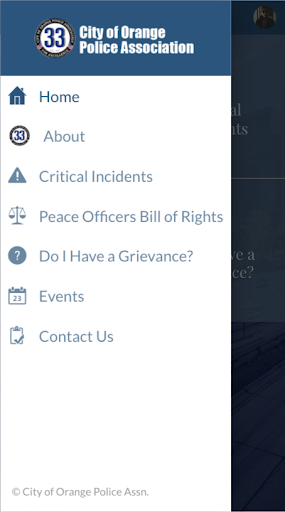 Android application City of Orange Police Assn. screenshort