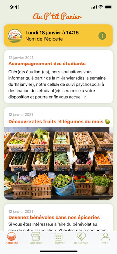 Android application Au P'tit Panier screenshort