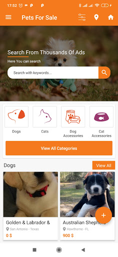 Android application Buy & Sell Puppies Classified screenshort