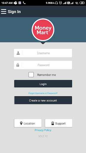 Android application Money Mart USA screenshort