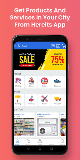 Android application Hereits - Local shopping, book screenshort