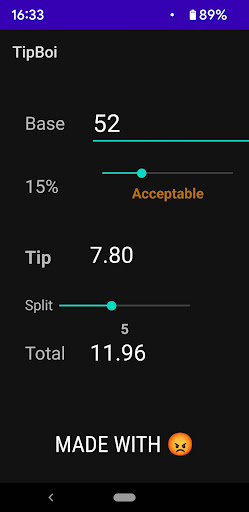 Android application TipBoi screenshort