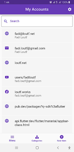 My Accounts Screen 3