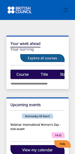 Android application My British Council Training screenshort