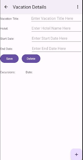 Vacation Scheduler Screen 3