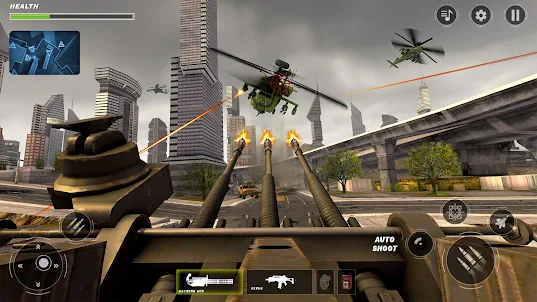 경찰 기관총 게임: 기관총 슈팅 전쟁 시뮬레이션 게임