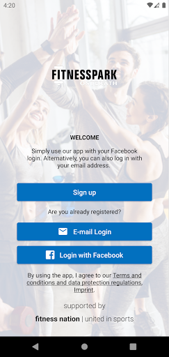 Android application Fitnesspark Osterath screenshort