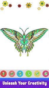 Captura de Pantalla 6 Butterfly Paint by Number Book android