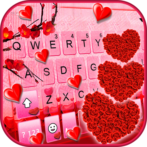 Rose Love Hearts Keyboard Them logo