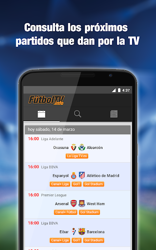 Android application Fútbol TV screenshort