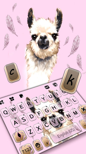 Cute Llama Keyboard Background Screen 2