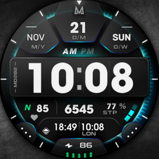 MD282 3D Digital watch face logo