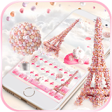 Pink Paris Rose Keyboard Theme - Rose EiffelTower icon