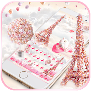 Pink Paris Rose Keyboard Theme - Rose EiffelTower 10002000 Icon