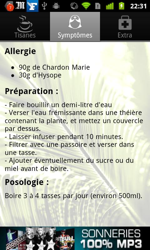 Android application Tisanes et Infusions screenshort