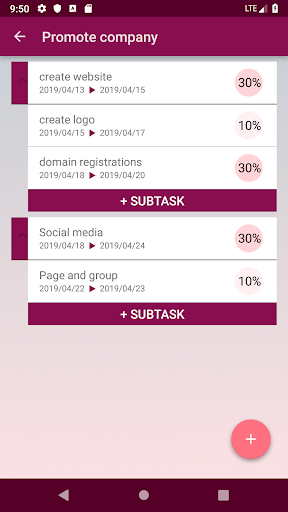 Project Planner Screen 2