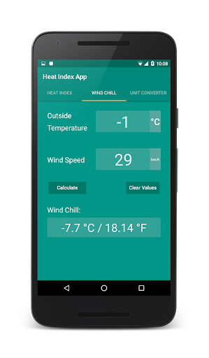 Heat Index App Screen 3