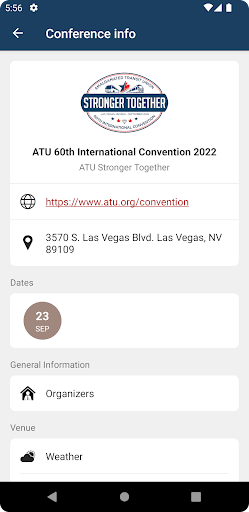 ATU 60th Intl. Convention 2022 Screen 2