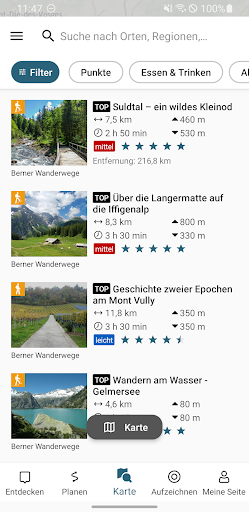Wanderplaner BernerWanderwege Screen 2