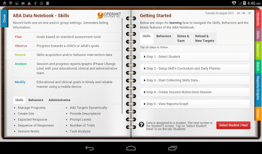 ABA Data Notebook Screen 2