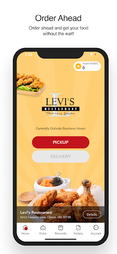 Android application Levi's Restaurant screenshort