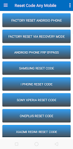 Reset Code Any Mobile Guide Unknown