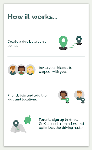 Android application GoKid Carpool App screenshort