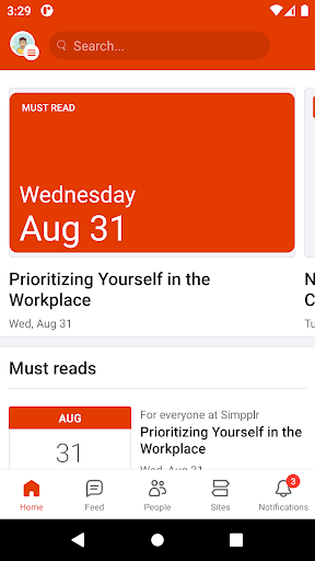 Android application Outcast Intranet screenshort